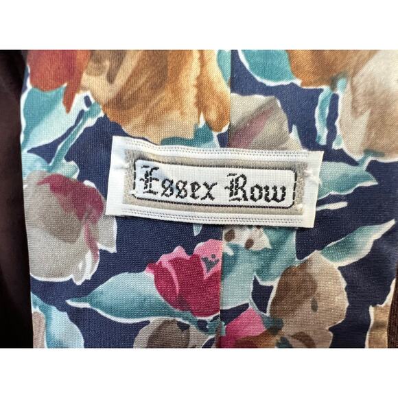 Tie vintage 1980s abstract floral pink blue - Picture 4 of 10